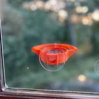 Mangeoire à oiseaux à ventouse pour fenêtre, station d'alimentation anti-fuite suspendue, abreuvoir à oiseaux orange étanche, fournitures pour oiseaux