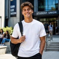 Lot de 50 T-shirts en coton épais 280 g/m² pour universités - Essentiels durables pour le campus (vente en gros)