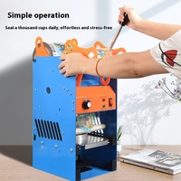Machine de cachetage de boisson semi-automatique commerciale scellant à chaud pour thé au lait tasses de lait de soja 220v/110v personnalisable