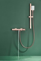 Robinet de baignoire chaude et froide à corps en cuivre gris Gun Gold Baignoire de douche réglable à suspension murale latérale Douche noire