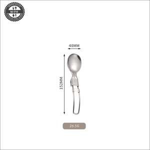 Posate da campeggio, posate portatili in acciaio inossidabile con forchetta, cucchiaio, coltello, posate da campeggio per eventi all'aperto e avventure - Product Image 4