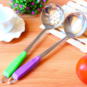 Colorful Handled Stainless Steel Soup Ladle, Kitchen Soup <b>Serving</b> <b>Spoon</b>, Stirring <b>Spoon</b>, Hanging Strainer, Hot Pot Ladle, - Product Image 2