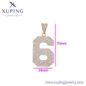 X000716962 XUPING Jewelry 18K Colgante de moda Chapado en oro Cobre Joyería Número-6 Personalidad Encantos Colgante para collar DIY - Product Image 2
