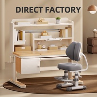 Table et chaise ergonomiques réglables à manivelle XC120-SSHY pour la maison, la chambre et le bureau, avec étagère pour étudiants
