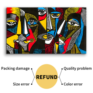 Dipinto su Tela con <span class=keywords><strong>Design</strong></span> Artistico Astratto di Personaggi, Arte Murale per Decorazione del <span class=keywords><strong>Soggiorno</strong></span> - Product Image 4