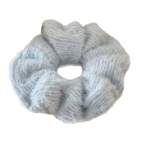 YAOYU Coréen Automne et Hiver, Élastique à cheveux en laine couleur unie, avec grand nœud, simple, polyvalent, doux et élégant, style boule
