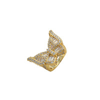 Bague géométrique en forme de T RQ Hip Hop Fashion Jewelry, plaquée or 18 carats, laiton, micro-incrustation de zircon pour hommes et femmes, mariages