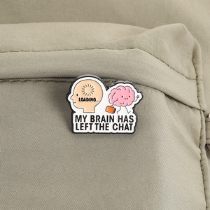 Pin de esmalte divertido con cita de humor: Mi cerebro ha salido del <span class=keywords><strong>chat</strong></span>. Broche, insignia de solapa, joyería de moda, regalo para amigos. - Product Image 2