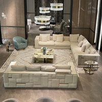 Fourniture en vrac de meubles de villa modernes en cuir noir de luxe Solution clé en main pour designer d'intérieur meubles de maison de luxe Penthouse