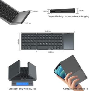 Clavier Bluetooth pliable rechargeable pour 3 appareils avec pavé tactile, clavier Bluetooth pour smartphone et PC iPad 5e génération - Product Image 5