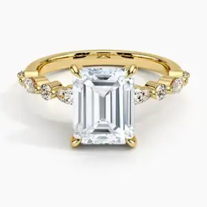 7-10 ngày Thời gian giao hàng nhà máy cửa hàng vàng trắng 14K Kim Cương Nhẫn cưới kim cương Nhẫn đính hôn kim cương Nhẫn kim cương