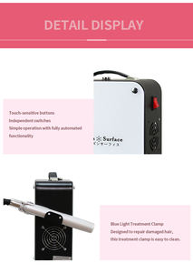 EcoDerm <span class=keywords><strong>Appareil</strong></span> de lissage des cheveux portable en acier inoxydable pour usage domestique, traitement à froid par lumière bleue, pince chaude - Product Image 5