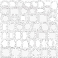 50 Pegatinas de Encaje Blanco con Diseño de Dibujos Animados, Transparentes, de PET, Impermeables, para Diario, Guitarra, Cuaderno, Laptop, Regalo
