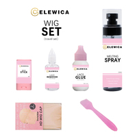 Entretien de la perruque de cheveux en dentelle de marque privée installation de colle emballage kit de produits coiffants avec logo personnalisé
