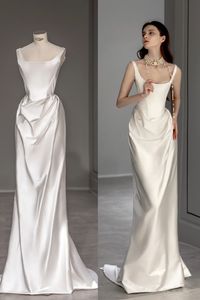 Simple Satin parole longueur <span class=keywords><strong>mariage</strong></span> soirée robe de soirée mariée invité robe robes de bal demoiselle d'honneur Maxi Robe mode tenue #17010 - Product Image 2
