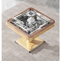 Table de mahjong électrique pliable à faible bruit pour quatre joueurs avec fonction de chauffage pour le divertissement à domicile et en salle de mahjong