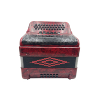 Instrument d'accordéon professionnel JB3412E Grille noire en celluloïd rouge à 34 boutons 12 basses à 6 registres avec boutons noirs