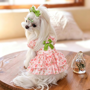 Robe de princesse légère pour <span class=keywords><strong>chien</strong></span> <span class=keywords><strong>Papillon</strong></span>, jupe tutu florale pour animaux de compagnie, pour chats et petits chiens, robe respirante pour <span class=keywords><strong>chiot</strong></span>, pour l'été, à porter au quotidien - Product Image 2