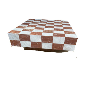 โต๊ะกาแฟกลเม็ดหินหินอ่อนแบบทันสมัยโต๊ะผสมสีชาสำหรับห้องนั่งเล่น - Product Image 1