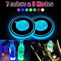 Porte-gobelet étanche avec 7 couleurs changeantes, tapis de charge USB, logo personnalisé, sous-verres lumineux pour voiture, porte-gobelets LED pour voiture