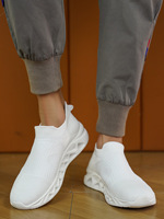 Chaussures décontractées unisexes en maille tissée blanches, légères, taille 36-48, chaussures de couple, tendance de la mode, respirantes, printemps été