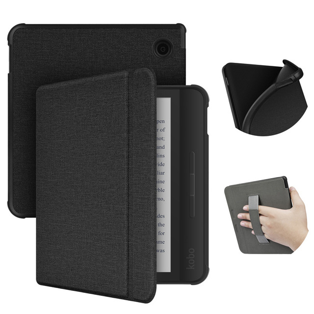 Ealysun Custom Clear Acrylic Private Mold Protective Case 2024 KOBO Libra 2 7-Inch Ereader Handle Strap Auto Wake Sleep 19x15cm