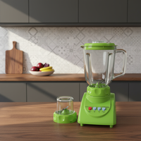 Mini mixeur électrique portable 2-en-1, capacité de 1,5 L, 6 lames, 2 vitesses, bol pour broyage à sec, presse-agrumes, moulin à épices