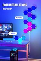 Nouvelle lampe quantique hexagonale LED à télécommande, lampe décorative intelligente pour la maison, pour salle de jeux, studio de danse, mur musical, lecture de musique via application