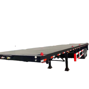 Kualitas tinggi 40ft <span class=keywords><strong>Chassis</strong></span> Flatbed Semi Trailer 4 as roda 50 ton kapasitas untuk Kontainer transportasi - Product Image 1