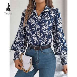 YZ 2026 İlkbahar Sonbahar Büyük Beden Kadın Düz Renk Takım Elbise Gömleği Yaka Detaylı Uzun Kollu Ofis Şık Bluz - Product Image 6