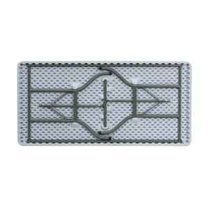 <span class=keywords><strong>Table</strong></span> à manger pliable en plastique blanc avec structure métallique, <span class=keywords><strong>table</strong></span> robuste portable pour les événements en plein air, les fêtes, les mariages, la restauration - Product Image 2