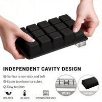Ensemble de 2 moules à glaçons carrés en silicone avec couvercle, sans BPA, faciles à démouler, pour usage domestique – Vente chaude