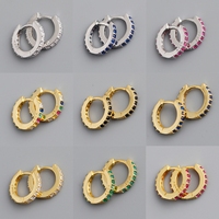 Pendientes de Aro Huggie de Plata de Ley 925 con Arcoíris para Mujer, Venta al por Mayor de Fábrica, Joyería Chapada en Oro de 18K en Stock