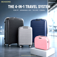 Ensemble de bagages rigides extensibles PP 13 20 24 28 pouces avec valise à roulettes et trousse de toilette, serrure TSA, vente en gros d'usine ODM