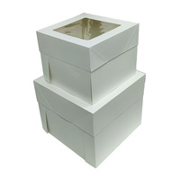 Boîte à gâteau en carton avec fenêtre transparente, forme personnalisée, finition mat laminée, bon prix, gaufrage feuille d'or pour produits alimentaires