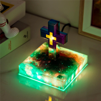 Lámpara Decorativa de Levitación Magnética con Base de Cielo Estrellado Brillante, Rotación Estable, Luz Flotante para Dormitorio u Oficina