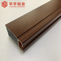 Perfil de Aleación de Aluminio con Acabado de Grano de Madera, Tubo Cuadrado y Rectangular para Ventanas, Puertas y Marcos de División del Hogar