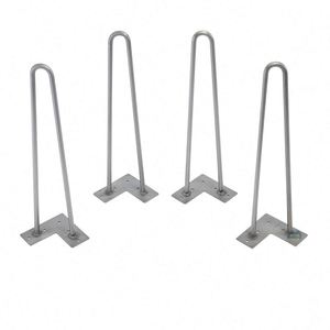 Pieds de table en métal noir robuste, type épingle à cheveux, avec 3 tiges, pour meubles de chambre, atelier, table basse, bureau DIY, extérieur - Product Image 2