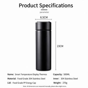 Custom Logo Smart Drinkware Thermos Bottle with <b>Tea</b> <b>Infuser</b> Stainless Steel Smart Digital LED Display Temperature Water Bottle - Product Image 3