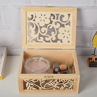 Boîtes en bois sculptées sur mesure en gros avec couvercle à charnière, boîte de rangement décorative pour bijoux, thé, souvenirs