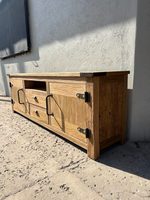 Mueble para TV de Madera Maciza Directo de Fábrica, 180 cm, Mueble Moderno para Equipos Multimedia, 2 Puertas, 2 Cajones, Estantes, Patas de Metal, para Dormitorio/Sala de Estar