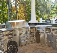Barbecue Island Grill de cuisine extérieure avec réfrigérateur pour les fêtes en plein air, vente en gros