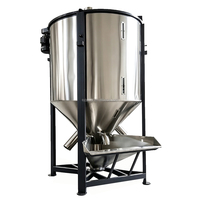 Agitateur vertical à courroie en acier inoxydable pour séchage de particules plastiques, avec moteur à noyau en cuivre, capacité 2000 kg, pour produits alimentaires et chimiques