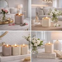 Ensemble de diffuseurs de parfum d'ambiance de luxe personnalisés en 3 pièces, en cire de soja écologique, avec logo personnalisé, idéal pour les fêtes