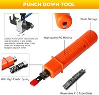 AIRFORCE 12 Kits d'outils professionnels pour réseaux, Pince à sertir RJ45, Testeur de câblage à entrée inférieure, Pince à dénuder 110/88, Connecteurs Cat6, Manchons de protection