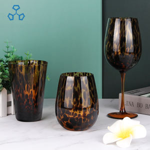 Verres à vin en cristal à motif léopard en gros, verres à vin sans pied en cristal personnalisés - Product Image 2