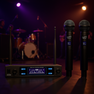 Sistema de Micrófono Inalámbrico VHF Supersonic de Doble Canal con Estuche de Transporte y Accesorios - Product Image 2