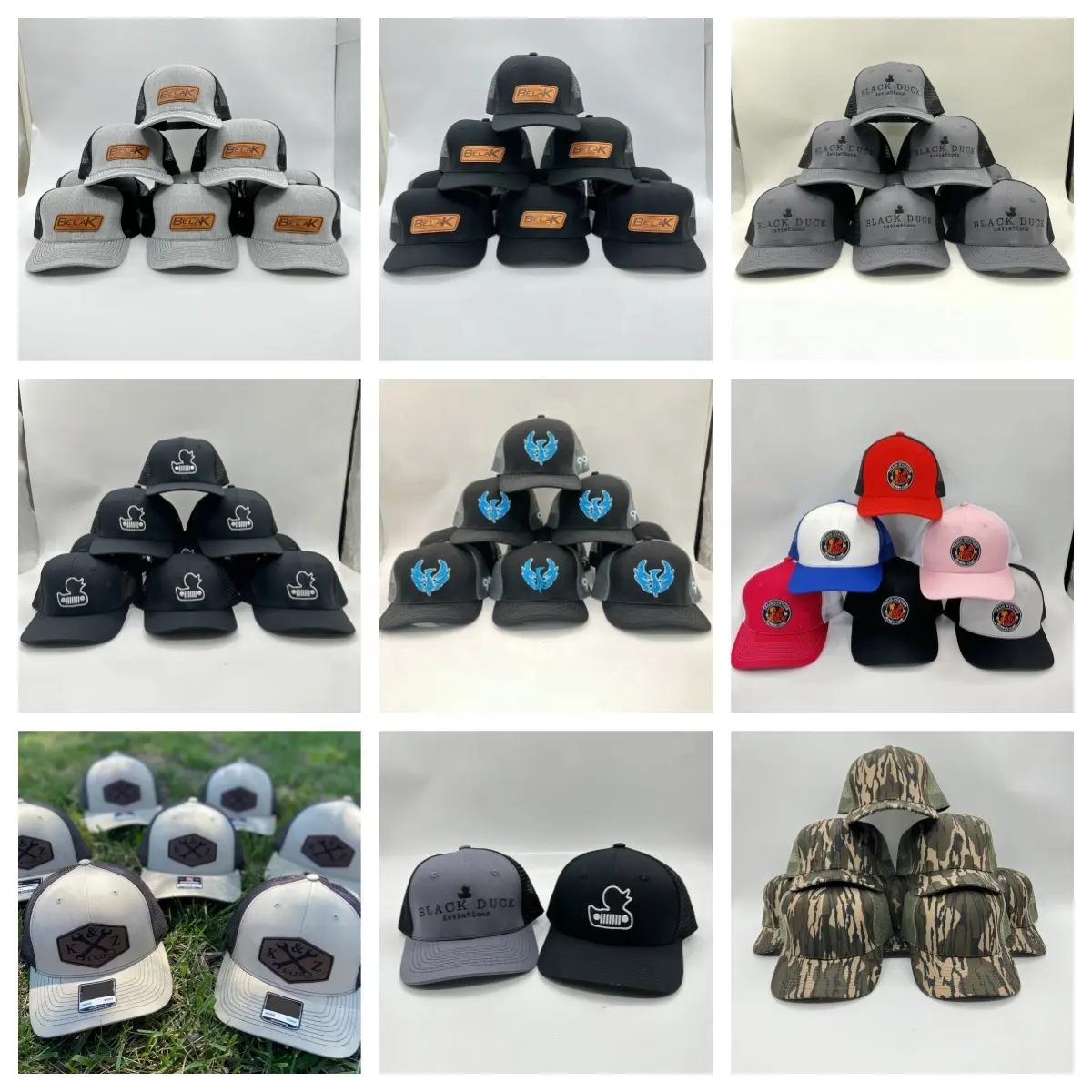 Patch en cuir brodé personnalisé Richardson 112 casquette de camionneur maille blanc Snapback chapeau plaine Net Baseball papa casquette casquettes de sport