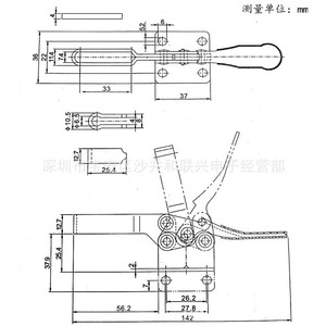 Gh-201-B Horizontal Quick <b>Clamp</b> 90kg Clamping Force Industrial <b>Clamp</b> Carbon Steel Galvanized Metric F <b>Clamp</b> - Product Image 3