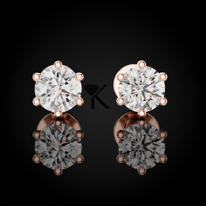 Essential Solitaire Cut 0.50-5.00ct IGI Certified Lab Grown Diamond <b>Earrings</b> 14K Solid Gold Filled Featuring Secure Screw <b>Back</b> - Product Image 3